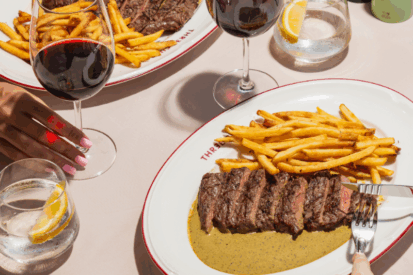 steak frites at Three Cuts