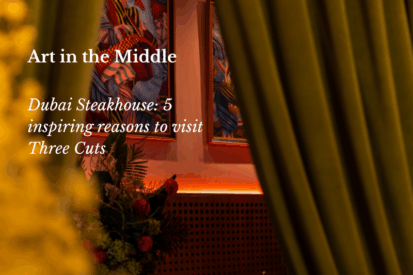 Christopher Cuseo artwork on display inside Dubai steakhouse at Nakheel Mall, Palm Jumeirah