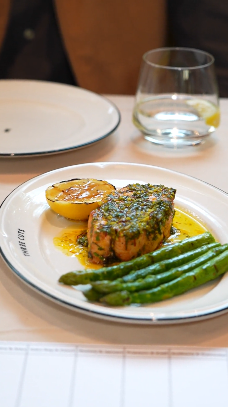 Chefs competing in the Three Cuts chef competition at Three Cuts Steakhouse Dubai