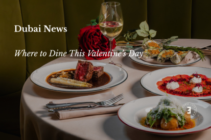Romantic dinner Dubai rooftop steakhouse experience at Three Cuts Palm Jumeirah