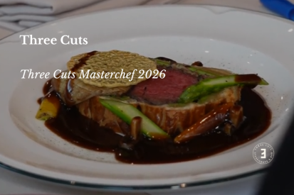 Chefs competing in the Three Cuts chef competition at Three Cuts Steakhouse Dubai Jason Bassili