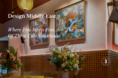 Jason Bassili at THREE CUTS Steakhouse with Christopher Cuseo artwork