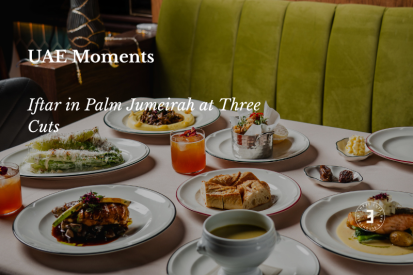 Iftar in Palm Jumeirah rooftop dining experience at Three Cuts Steakhouse