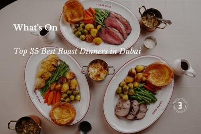 Sunday Roast Palm Jumeirah at Three Cuts Steakhouse rooftop dining