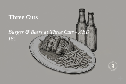 Burger and Beers Dubai dipping burger at Three Cuts Steakhouse Best Burger Palm Jumeirah