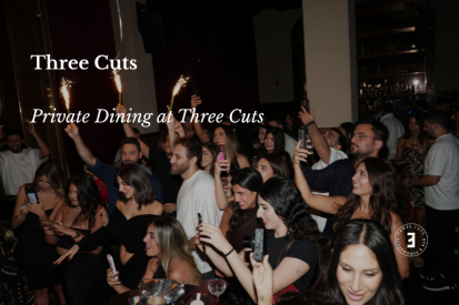 Private dining room at Three Cuts Steakhouse Palm Jumeirah inside Three Sips speakeasy