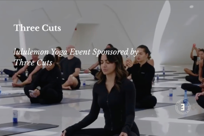 lululemon yoga event at Palm Jumeirah Mall with Three Cuts health focused bites